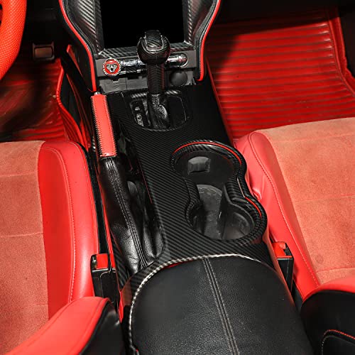 RT-TCZ Carbon Fiber Center Console Gear Shift Panel Trim Cover Cup Holder Frame Interior Decoration Kit Accessories for Ford Mustang 2015-2022 by RT-TCZ - Used condition - Image 7