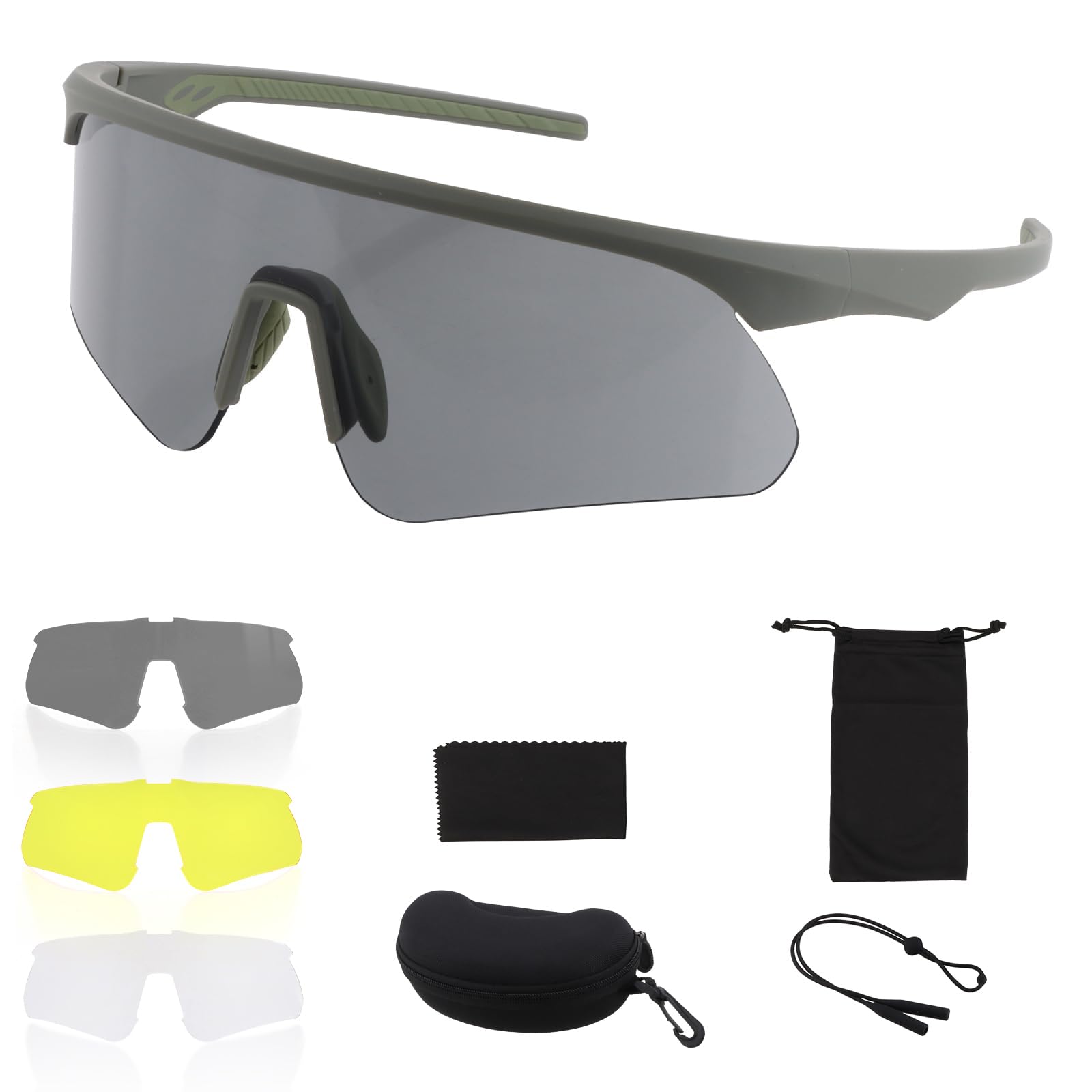 Gafas tácticas de airsoft con 3 lentes intercambiables, UV400 para exteriores, unisex, gafas de seguridad para disparar