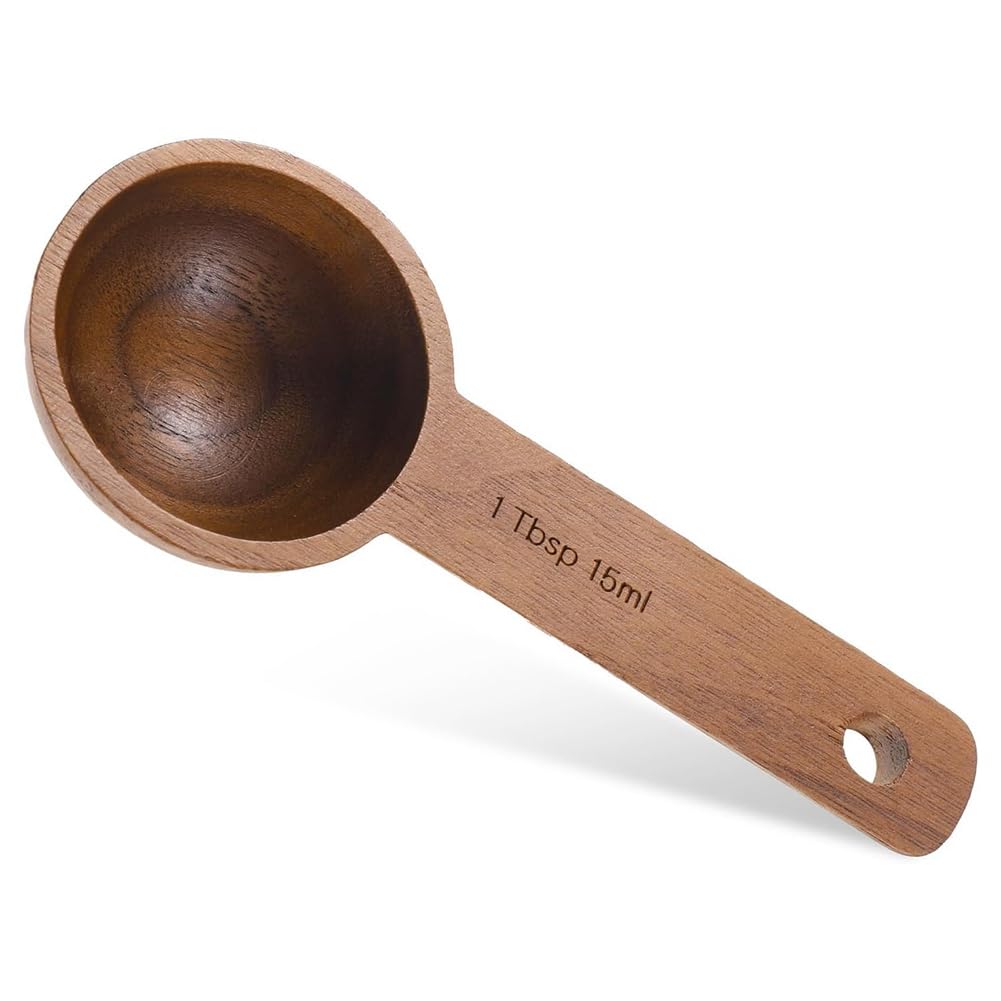 CTRLZS Walnut Wooden Coffee Scoop for Jars, Coffee Scoop for Ground Coffe Handmade Tablespoon Measuring Spoon for Coffe Beans