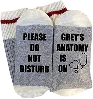 Adult's Cotton Letter Printed Funny Novelty Knitted Socks Please Do Not Disturb Grey's Anatomy is on Socks