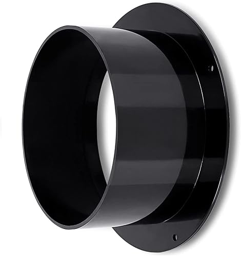 Placa de pared de ventilación de secadora de 4 pulgadas, conector de conducto recto de plástico negro, brida, collar de tubería para calefacción y