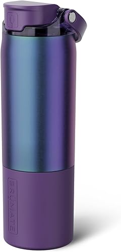 BrüMate Rise - Botella de agua de 25 onzas con popote de silicona cubierto, botella de agua aislada 100% a prueba de fugas, base apta para