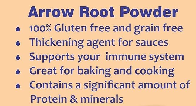 Arrowroot Powder - Gluten Free, Non-GMO, Vegan | Natural Thickening Agent for Cooking & Baking | Ararot Gravy, Soups, Puddings, Bread | No Added Preservatives,200 GM