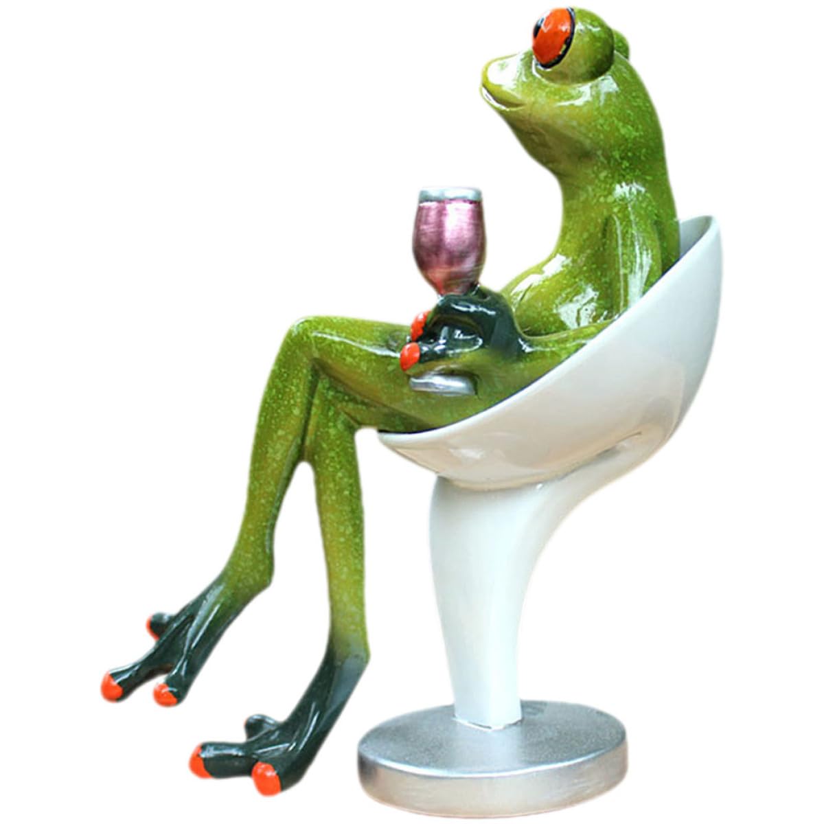 Figurine grenouille en resine miniature ornement de bureau original