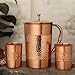 Pure Copper Water Jug with 2 Copper Tumblers (Hammered and Plain Pattern) For Ayurveda Health Benefits (With Straight Glass)