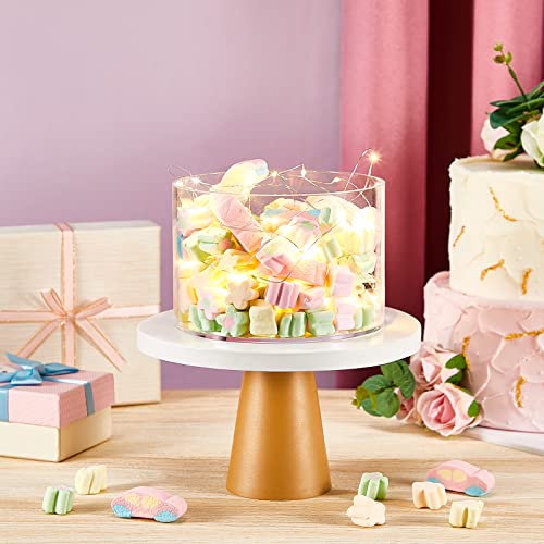 Sintuff 3 Pcs Acrylic Cake Stand with LED Lights 9‘’, 11‘’, 13‘’ Clear Fillable Cake Riser Round 3 Tier Case Box for Wedding Birthday Holiday Party Food Display, 3 Sizes - Image 3
