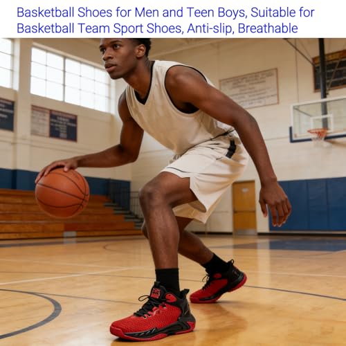 Image of Beita Basketball Shoes for Men High Upper Sneakers Breathable Sports Shoes Anti Slip