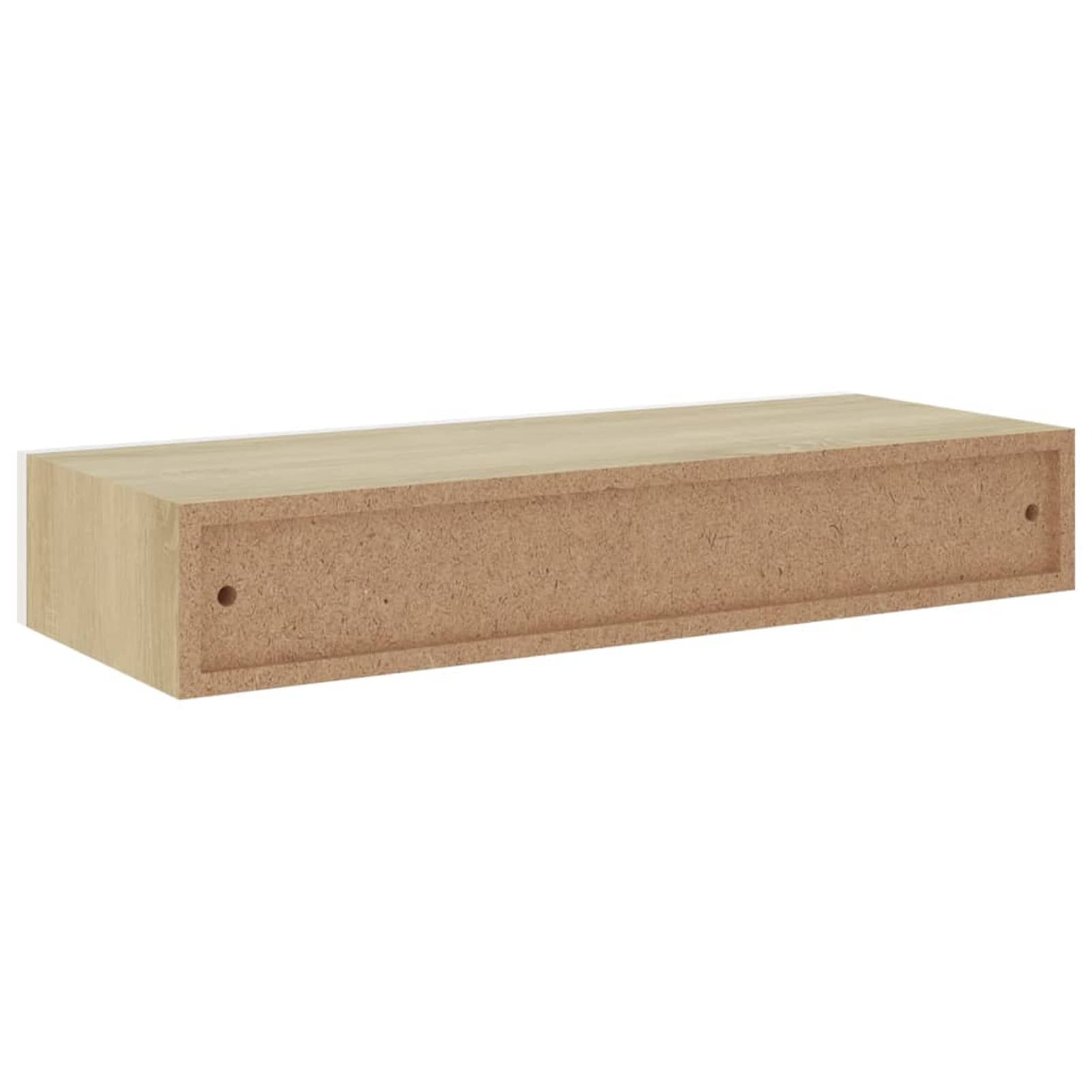 Festnight Estante con Cajón de Pared, Estanteria Pared, Estante con Cajon, Msitas de Noche Colgantes, Estantes Flotantes,para Cocina, Salón y Pasillo Roble y Blanco 60 x 23.5 x 10 cm