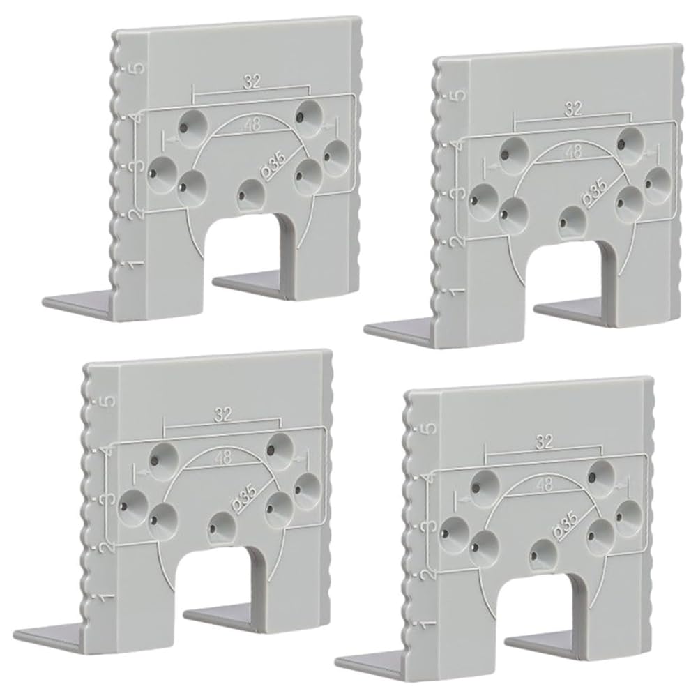 Udsknv[Ksl As Shown Hinge Mounting Jig 4Pcs Door Cabinet Hinge Jigs Auxiliary Tool For Home Pocket Drawer Deck Hinge Mate Accurate Guide