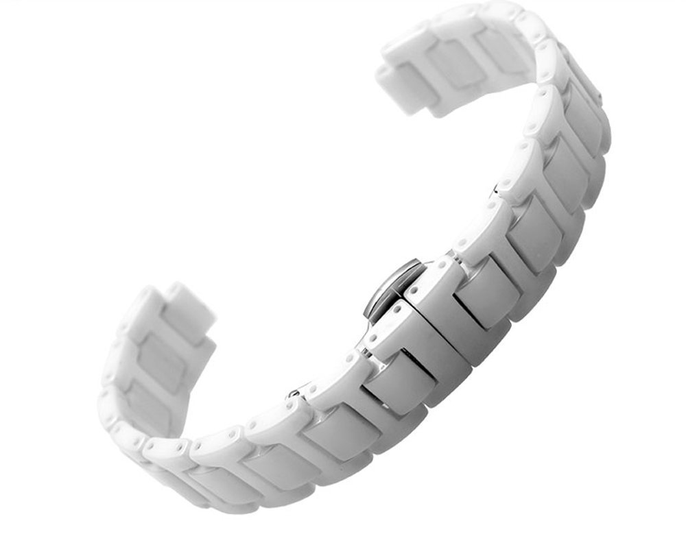 [Pasek Richie] 20 mm pasuje do Cartier niebieski balon męski pasek do zegarka bransoletka ceramiczna czarny/biały pasek biały