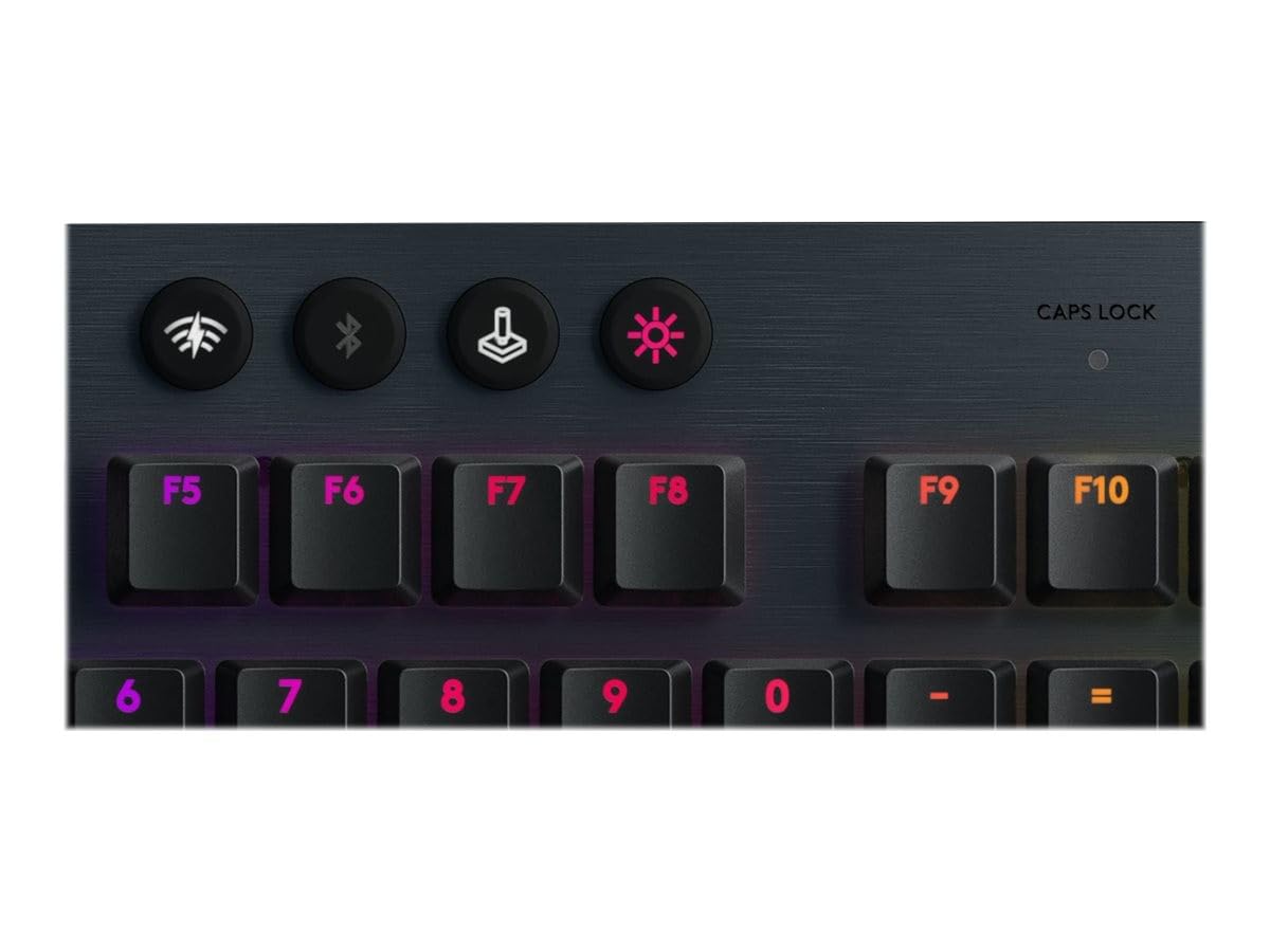 Logitech G915 Lightspeed Teclado Gaming Mecánico Inalámbrico con Teclas GL-Táctil de bajo Perfil, Diseño Ultra Delgado, 30 Horas de duración de la batería, Disposición QWERTY ES - Negro
