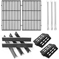 Grill Parts for Weber Genesis 300 (2011-2016 Front Control) – Cast Iron Grates, 304 Burner Tubes, 17.5" Flavorizer Bars + Heat Deflectors, Fits Genesis E/S310 E/S320 E/S330, Replaces 7524 62752 7621
