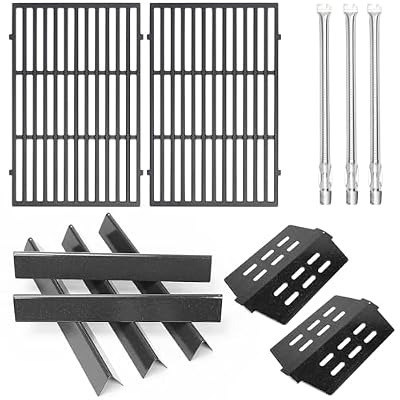 Grill Parts for Weber Genesis 300 (2011-2016 Front Control) – Cast Iron Grates, 304 Burner Tubes, 17.5" Flavorizer Bars + Heat Deflectors, Fits Genesis E/S310 E/S320 E/S330, Replaces 7524 62752 7621