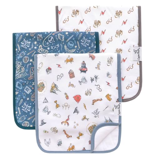 Copper Pearl Premium Baby Burp Cloths - 3-Pack Large Cotton Burp Cloths, Extra Soft Spit Up Rags with 3 Absorbent Layers, Perfect for Baby Boy and Baby Girl Gifts (21