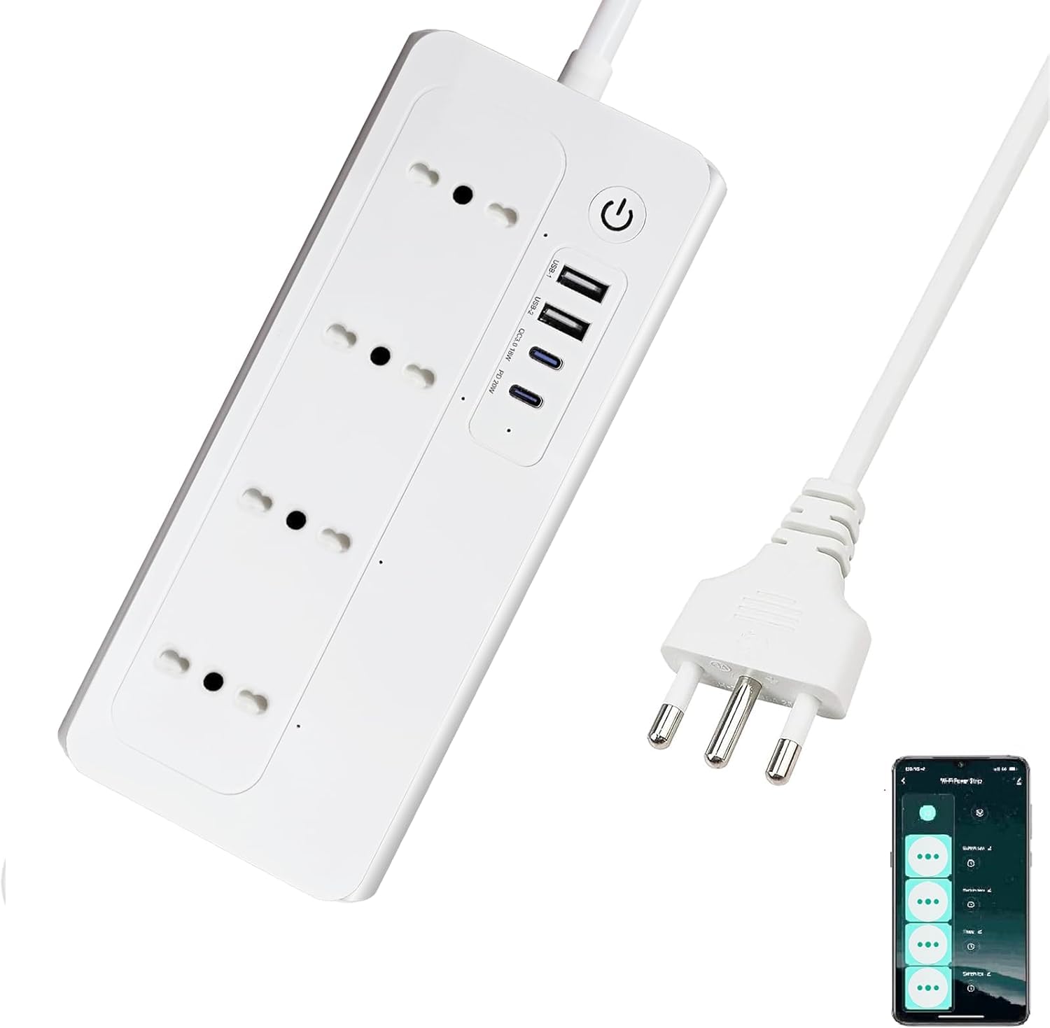 Xenon Zigbee Smart Multipresa WiFi Intelligente con 4 Prese AC 4 Porte USB, Protezione da Sovraccarico Compatibile con Alexa e Google Home, Smartthings e Google Assistant