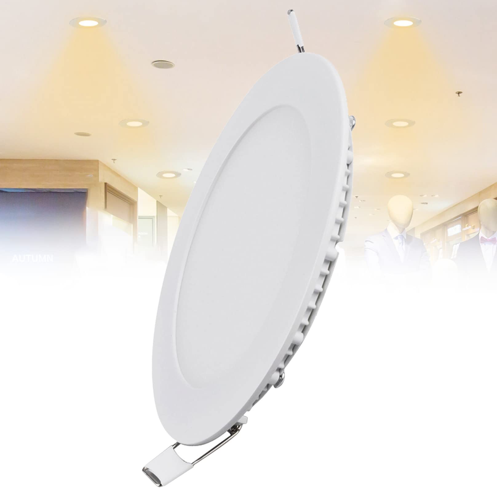 Ttiiloe Warm White 9W Led Recessed Ceiling Light, 3000K Ultra-Thin Spotlight, Hole Φ 130 Mm, 540Lm Led Integrated Downlight For Hallway Corridor Kitchen