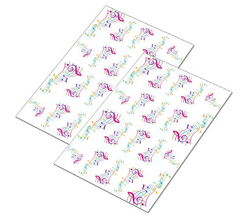 AWS Set Water Decals stickers pour ongles motif notes de musique et clé de sol fantaisie