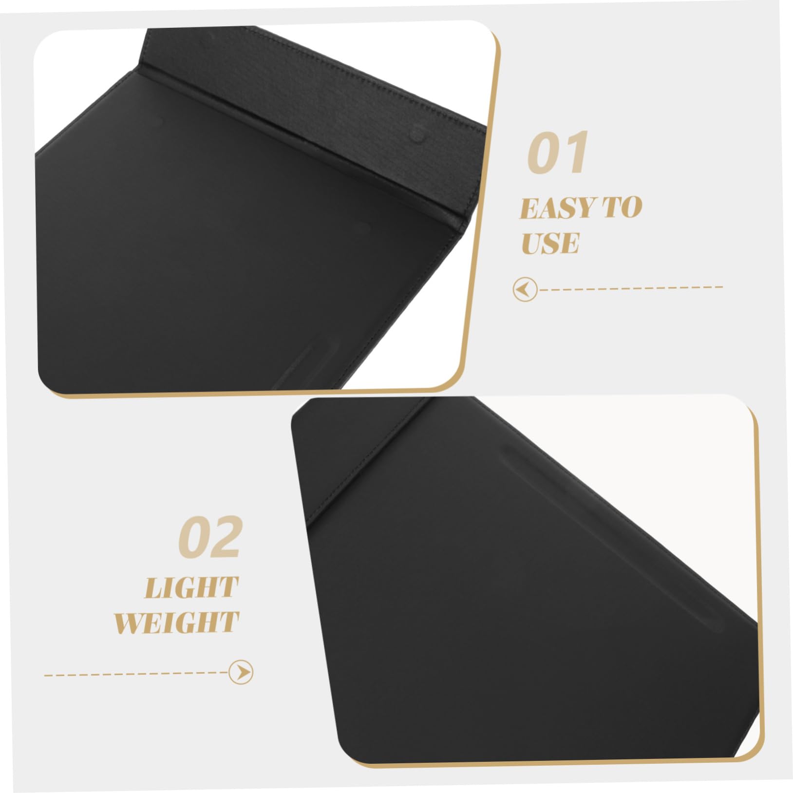Carpeta de Visualización de Menú para Restaurante, Negra, Cuero