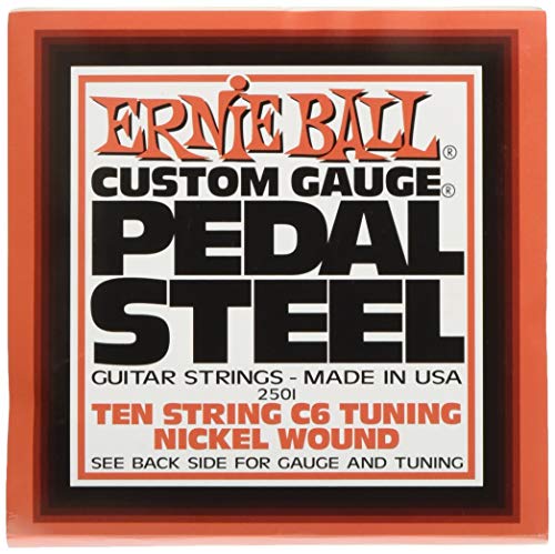 Ernie Ball Pedal Steel Cordes filées en nickel C6 Tuning, pour guitare électrique à 10 cordes, calibre 12-66 - Les Beatles, Paul McCartney, John Lennon, RIngo Starr, George Harrison Ernie Ball Pedal Steel Cordes filées en nickel C6 Tuning, pour guitare électrique à 10 cordes, calibre 12-66