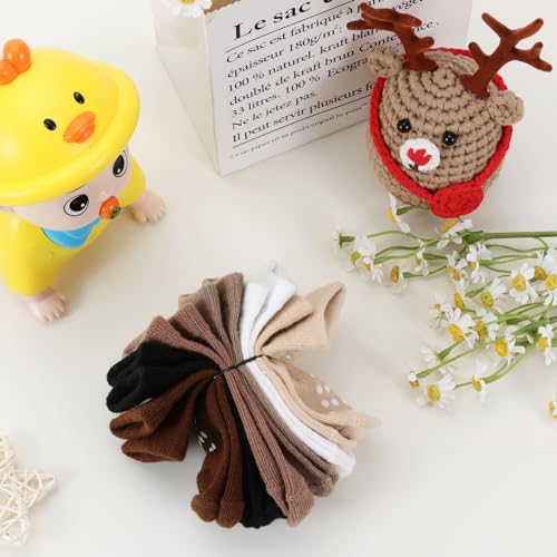 Image of JAKIDAR 12-Pair Baby Socks Non-Slip Cotton Toddler Socks Ankle Socks for Baby Toddler Kids
