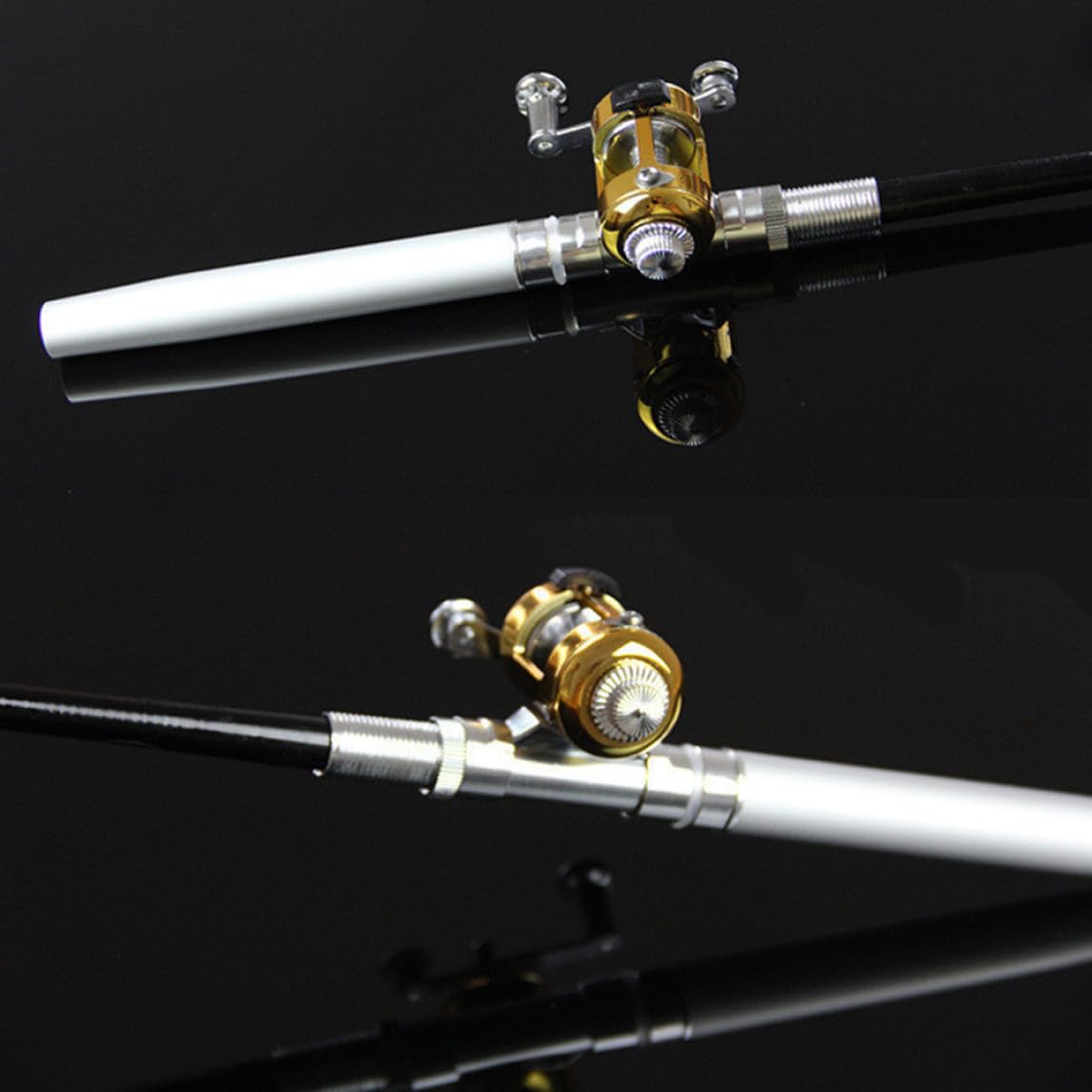 Pole de pêche à Stylo 1pc Mini Canne à pêche de Poche Portable de Poche télescopique Accessoire de pêche à la pêche (Argent)