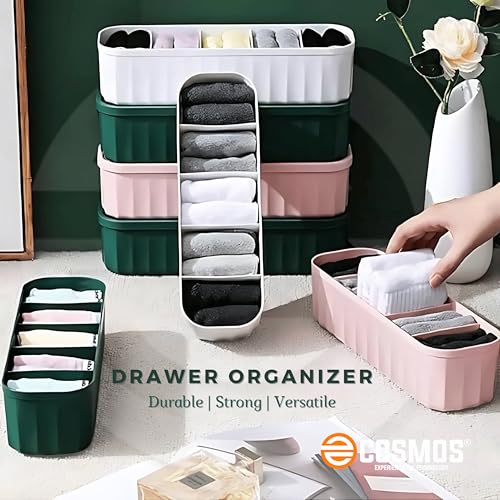 E-COSMOS Drawer Organizers for Undergarments, Socks, Bras, Ties, Scarves, Wardrobe Storage Box Kitchen Tools (Pack Of 4) 2 51q 9LNnbWL