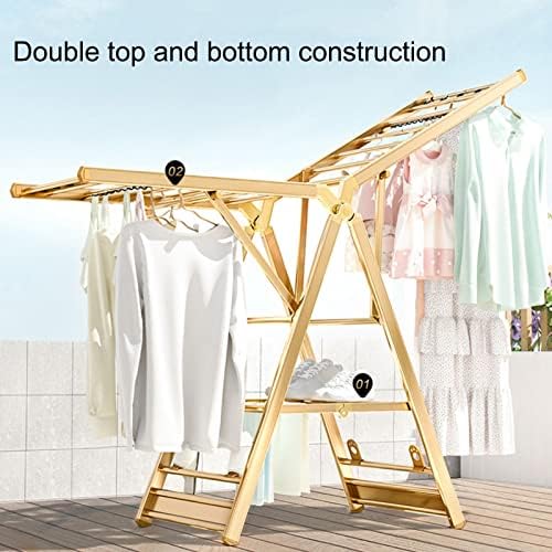 Foldable Clothes Drying Rack Drying Rack in Aluminium, Foldable Portable Space Saving Clothes Drying Rack, Clothes Drying Racks Outdoor,No Installation, Ready to Use, Wi