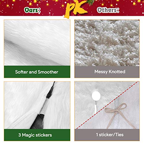 48 Inch Christmas Tree Skirt, Extra Large Thick Luxury