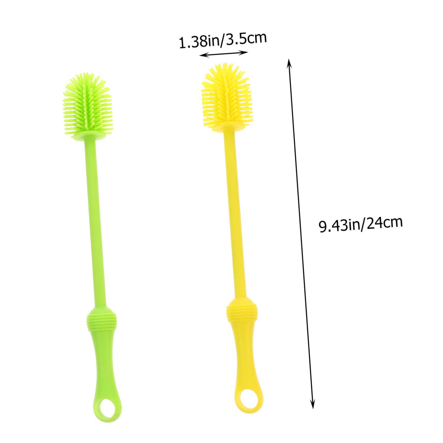 Toyvian 3 Set Spazzola Per Bottiglie Primo Bottiglia Biberon Pulito Scovolino Per Bottiglie in Silicone Lavabottiglie Scovolino Per Bottiglie A Manico Lungo Gel Di Silice 2 Pezzi*3