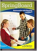 SpringBoard: Mathematics with Meaning, Algebra 2 0874478847 Book Cover