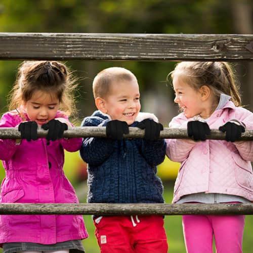 6 Pairs Winter Magic Gloves Knit Gloves for Kids Boys Winter Stretchy Full Fingers Knitted Winter Magic for Kids Aged 3-5 Years, All Black Series, Small Size4