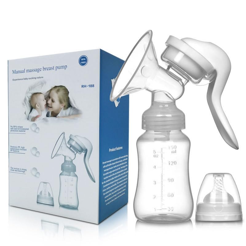 Sacaleches Manual Individual,Extractor de Leche Manual,Succión Potente, Cómodo y Natural, asa Ergonómica, Extractor de Leche Materna Silencioso y Portátil