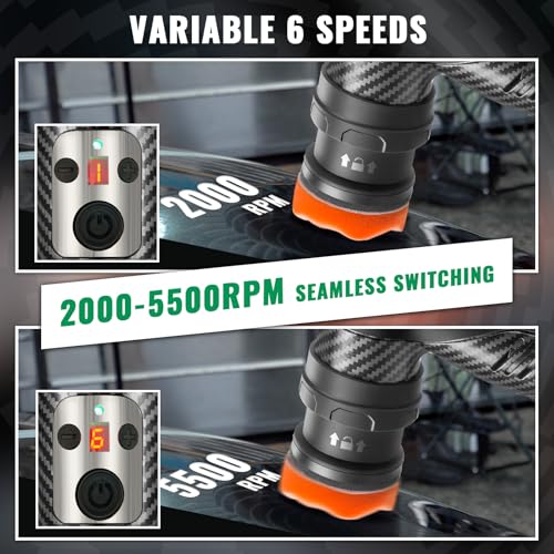 Image of BATOCA S5 Cordless Mini Car Polisher Buffer Sander Dual Action Rotary Polishing Machine for Car Motorcycle Detailing Polish Buffing 1inch 2inch 3inch Polishing Pad Kit with 2x 12V Battery 2000-5500RPM