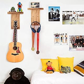DINESA Lot de 2 supports muraux pour guitare avec support de médiator en pin massif - Les Beatles, Paul McCartney, John Lennon, RIngo Starr, George Harrison DINESA Lot de 2 supports muraux pour guitare avec support de médiator en pin massif – Image 6