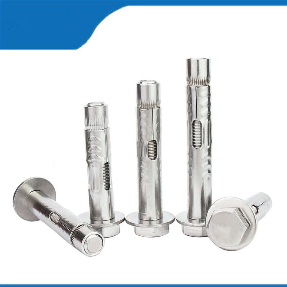 Ancoraggi, viti for cartongesso, bulloni ad espansione Ancoraggio autofilettante in cemento esagonale esterno in acciaio inossidabile 304 2 pezzi Vite ad espansione esagonale(M12*120 mm)