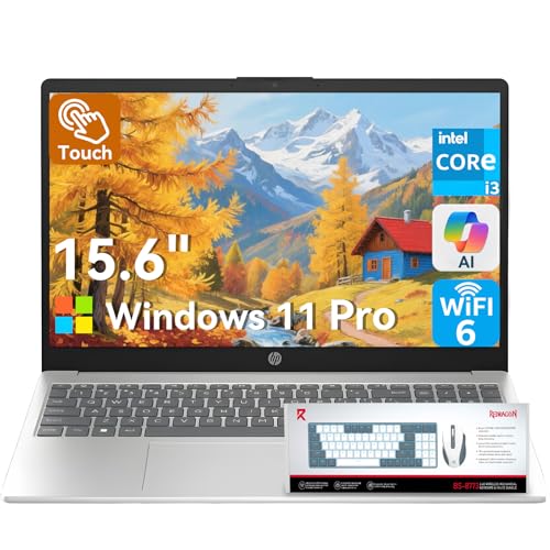 Image of HP 15.6 inch Touchscreen Laptop for Business & Student 2026, Intel Core i3-1315U (Beat i5-1135G7), Copilot AI, Wi-Fi 6, Bluetooth 5.3, Win 11 Pro with Branded Laptop KB Kit(16GB Ram &512GB SSD)