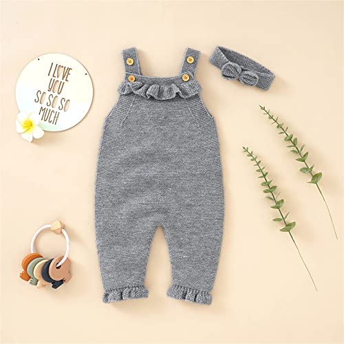 Light Sweater for Girls Knitted Romper Cotton Sleeveless Boy Girl Ruffled Sweater Clothes Baby Jumpsuit with Headband4