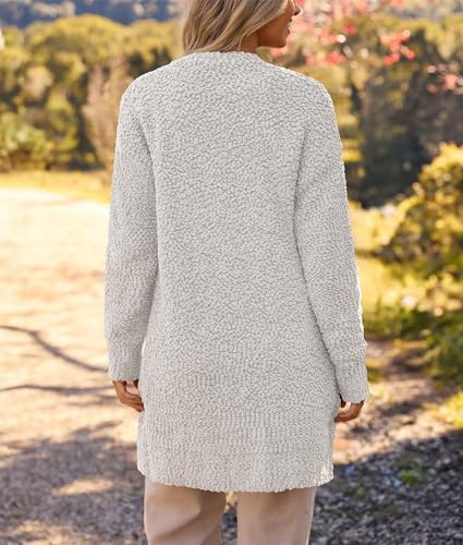 Image of MEROKEETY Women's Long Sleeve Soft Chunky Knit Sweater Open Front Cardigans Outwear Coat