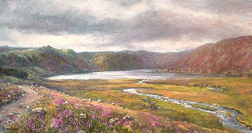 Loch Muick en été lithographie originale paysages Écosse Howard