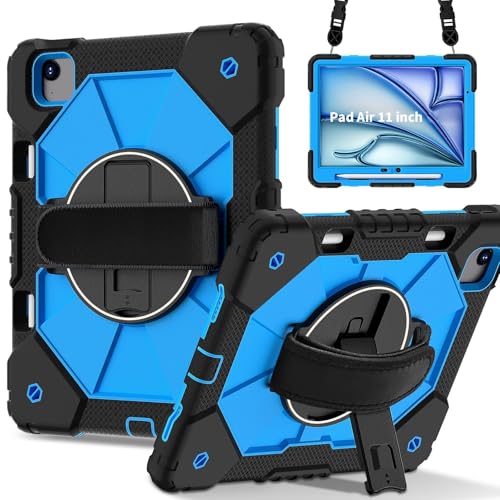 Carcasa grado militar para iPad Air 11 M4 con soporte rotativo de silicona