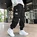 Kids Boys Baggy Sweatpants Fashion Elastic Waist Lightweight Cargo Pants Casual Loose Hiking Outdoor Athletic Joggers Black