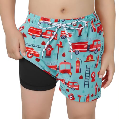 CULACCINO Boys Swim Trunks Swimsuit Boxer Brief Liner Swim Trunks Quick Dry Compression Anti Chafe Toddler Swim Shorts