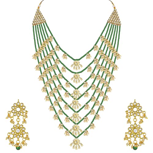 Image of Peora Traditional Multi Layered Necklace & Jewellery Set Gift for Women