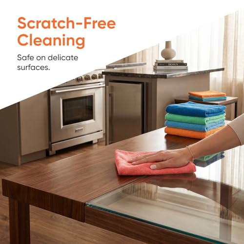 Image of Superio Microfiber Squeegee Mopping Towel Extra Large Miracle Cloth Streak Free Floor Cloth 20x30 House, Kitchen, Bathroom, Car Multi Colored, 10 Pack