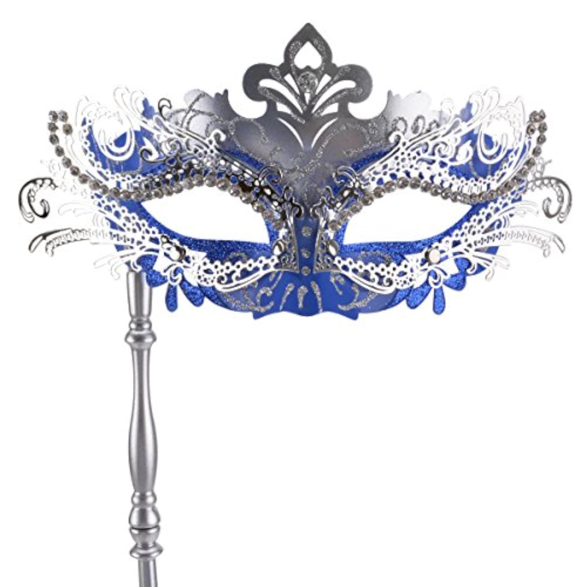 Masquerade Mask, Fashionable Venetian Design with Holding Stick