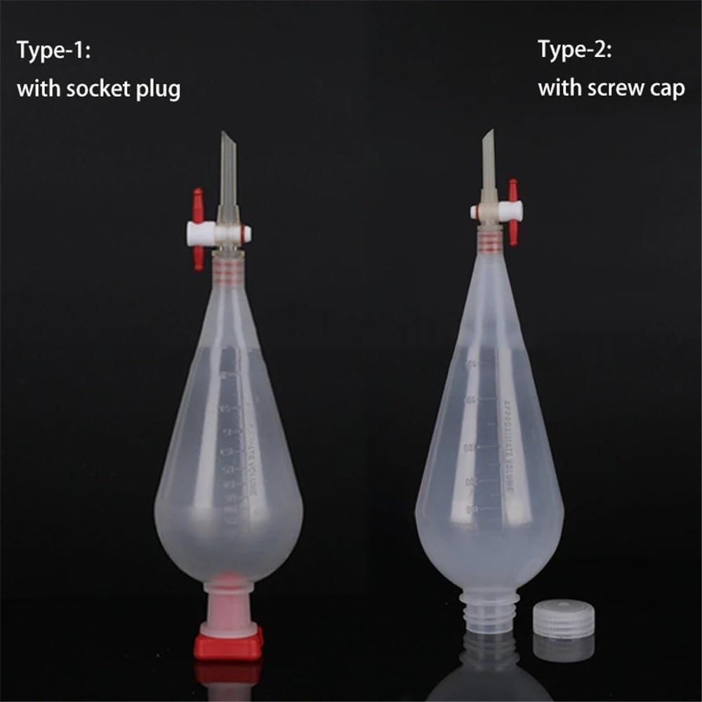 Attrezzature e forniture di laboratorio 1 imbuto separatore in plastica sagomato da laboratorio 125 ml a 1000, resistente agli acidi, for forniture di