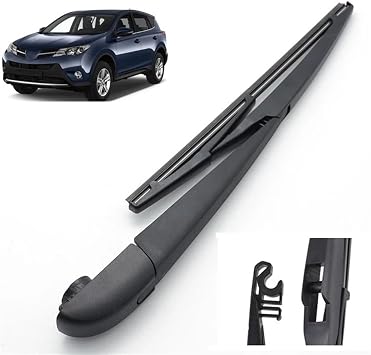 Wiper 10" Rear Wiper Blade & Arm Set Kit Compatible with Toyota RAV4 XA40 2013-2017 Windshield Windscreen Tailgate Window Brush
