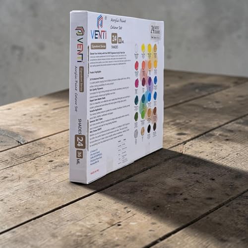 Image of Venti Signature Acrylic Paint Set of 24Pcs - 36ML - Multicolor - Semi-Matte Finish
