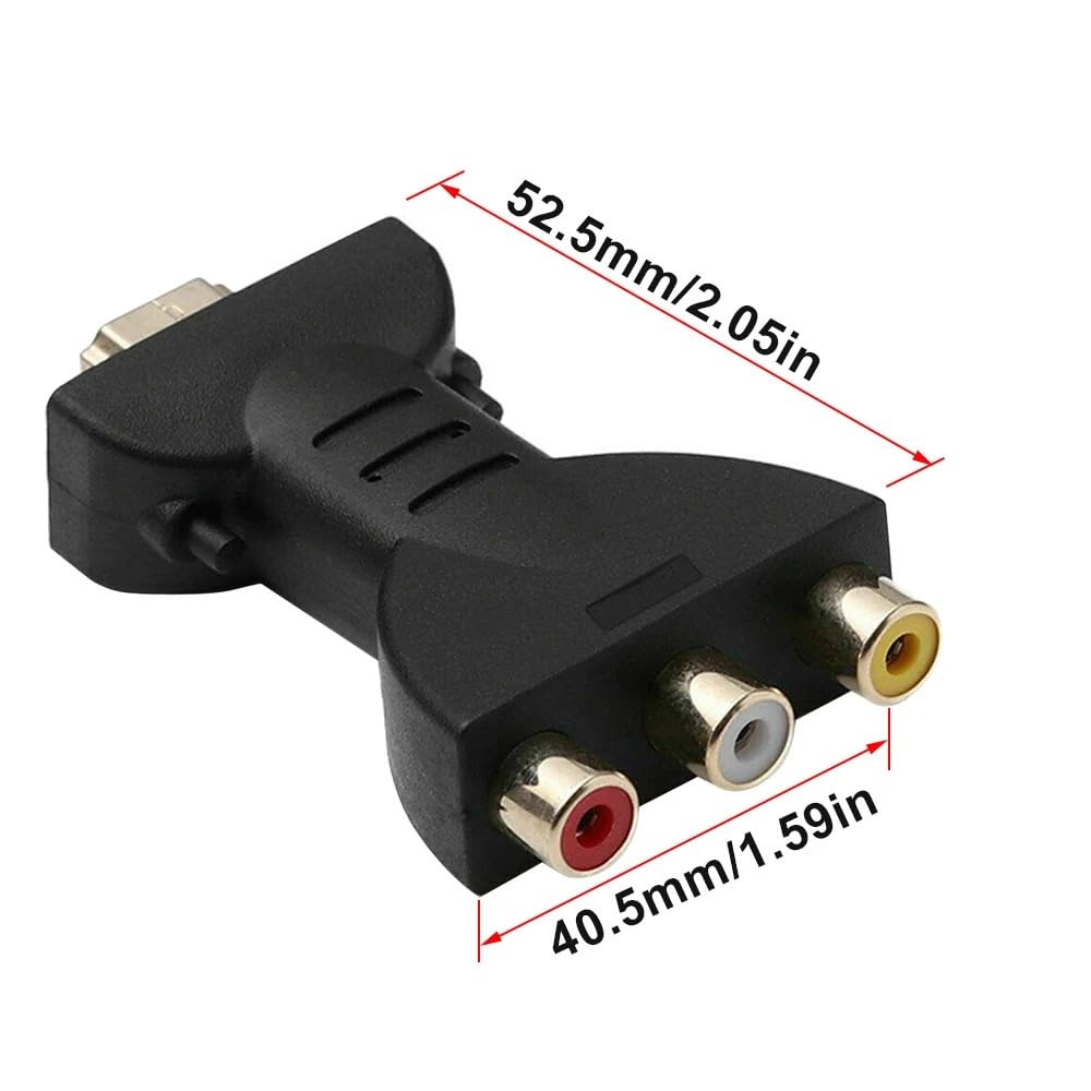 HDMI to 3RCA AV Adapter Male to Female Converter for HDTV DVD