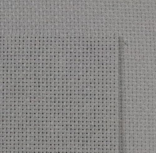 Image of KCS 16CT Counted Cotton Cross Stitch Aida Cloth Fabric (Medium Grey, 59 inch x 1 Yard)